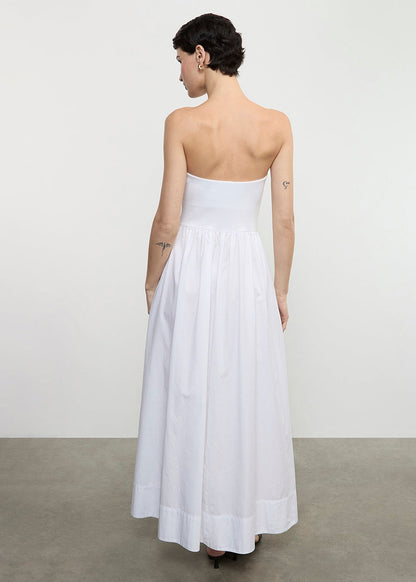 Enza Costa Cotton Resort Strapless Dress in White