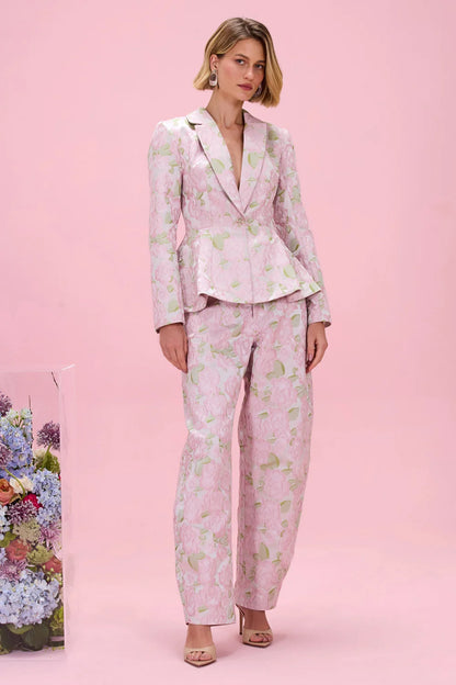 PatBO Garden Jacquard Pants in Pink