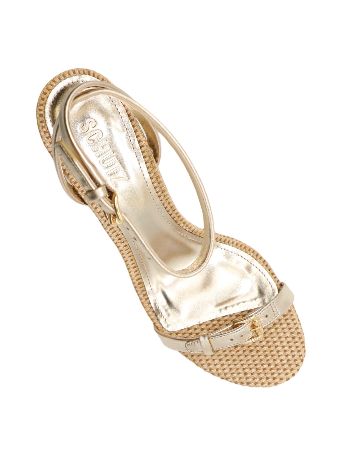 Schutz Aurora Mid Heel in Platina Gold