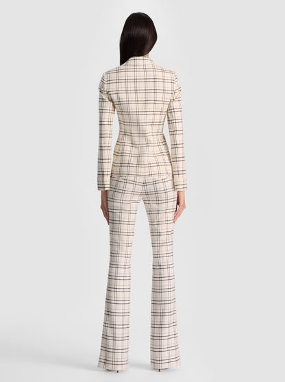 Alice + Olivia Ryder Peak Collar Cuff Sleeve Slim Blazer in Cool Girl Plaid