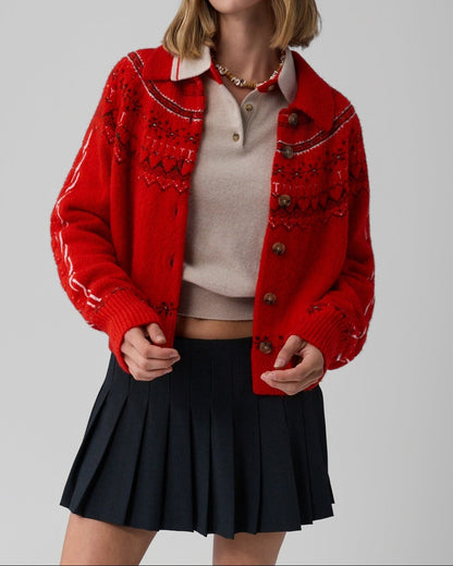 Guest in Residence Cloud Chalet Cardigan in Chili Combo