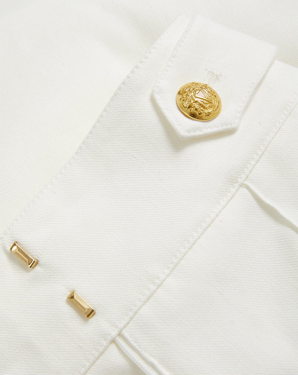 Veronica Beard Runo Linen Short in Off White