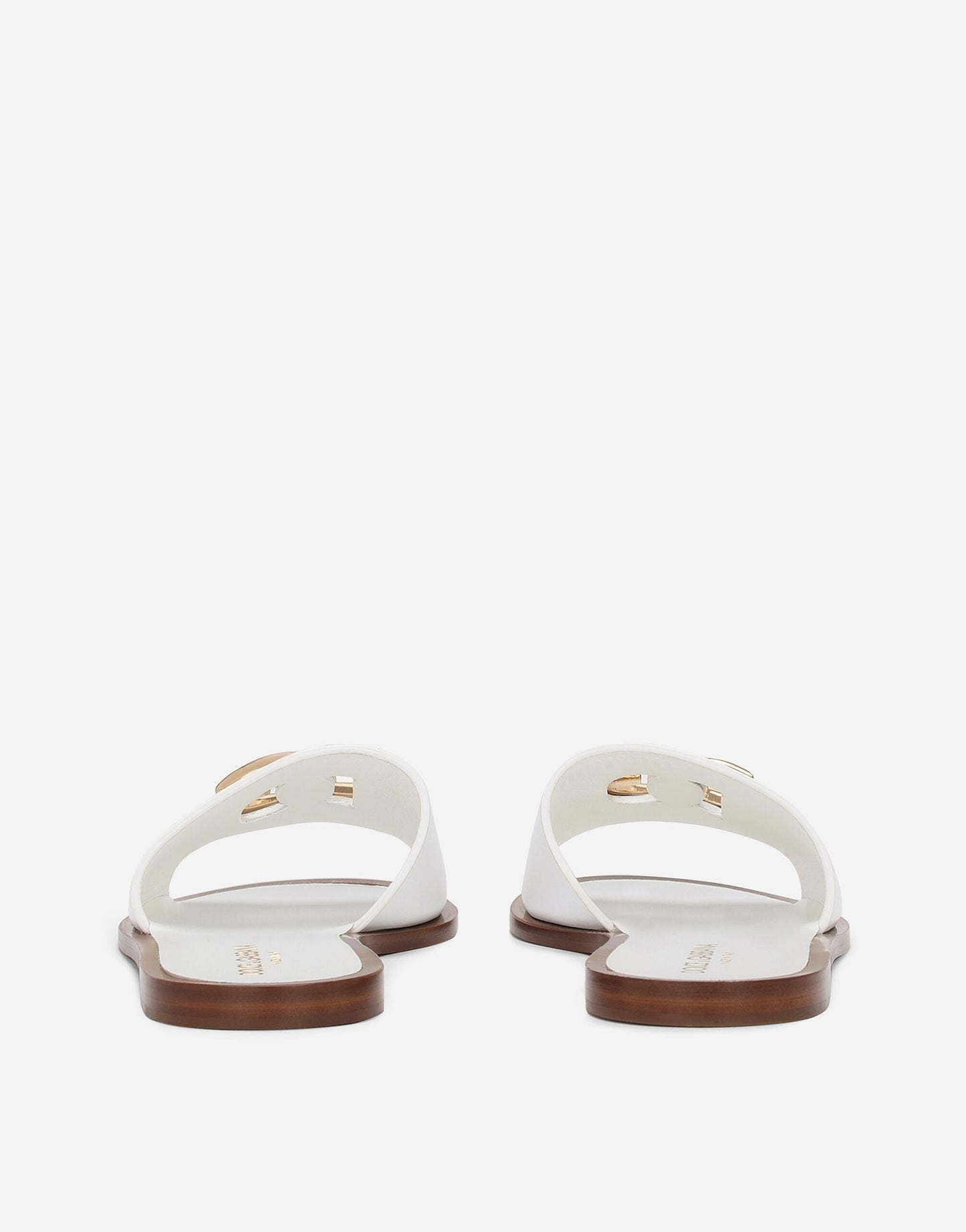 Dolce & Gabbana Calfskin Sliders in Optic White