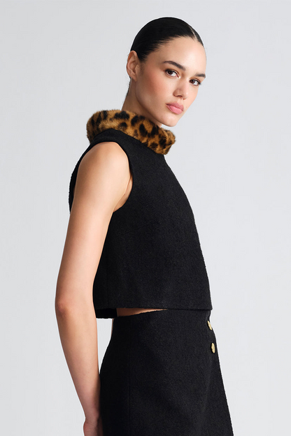 Cara Cara Gina Top in Cloud Tweed Black