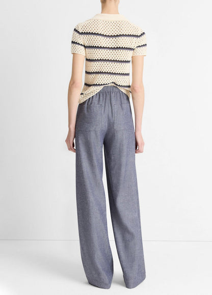Vince Mid Rise Casual Pull On Pant in Mid Indigo