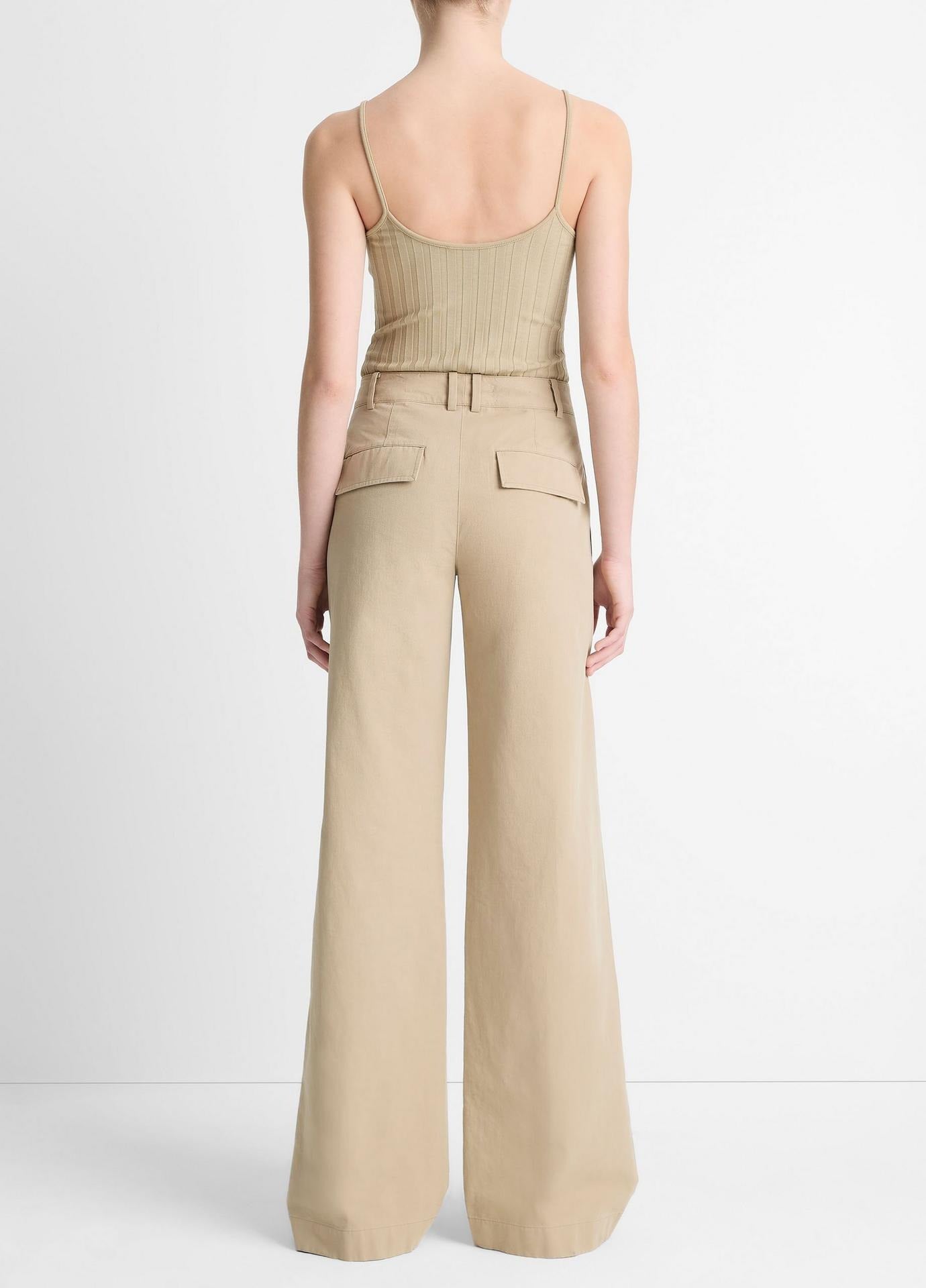 Vince Cotton Wide Leg Pant in Mojave