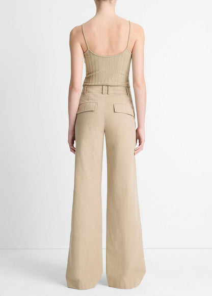 Vince Cotton Wide Leg Pant in Mojave