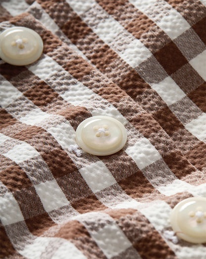 Veronica Beard Lois Gingham Seersucker Vest in Light Chicory/Dove