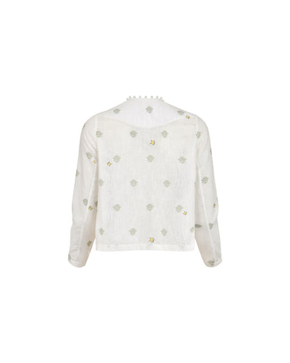 Pamela Stevenson Elise Blouse With Bow in Ivory