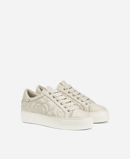 AGL Alisa Floral Motif Sneaker Gesso-Milk