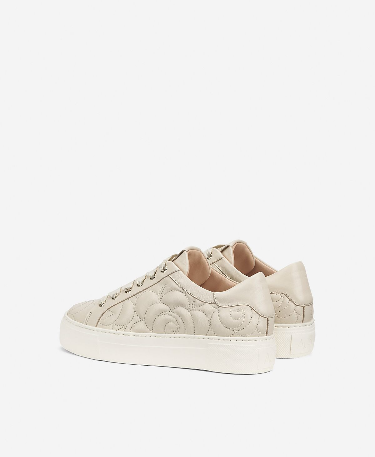 AGL Alisa Floral Motif Sneaker Gesso-Milk