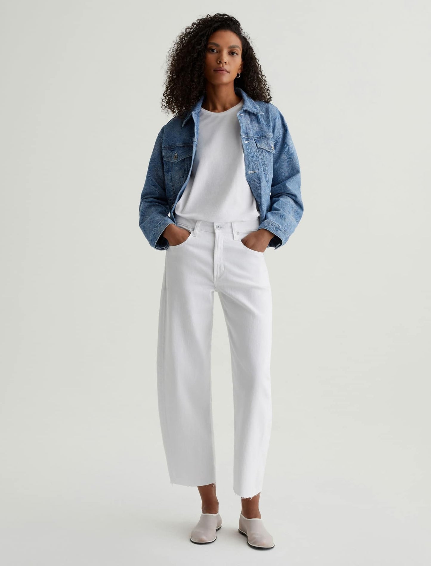 AG Jeans Hattie Crop in Gallery White