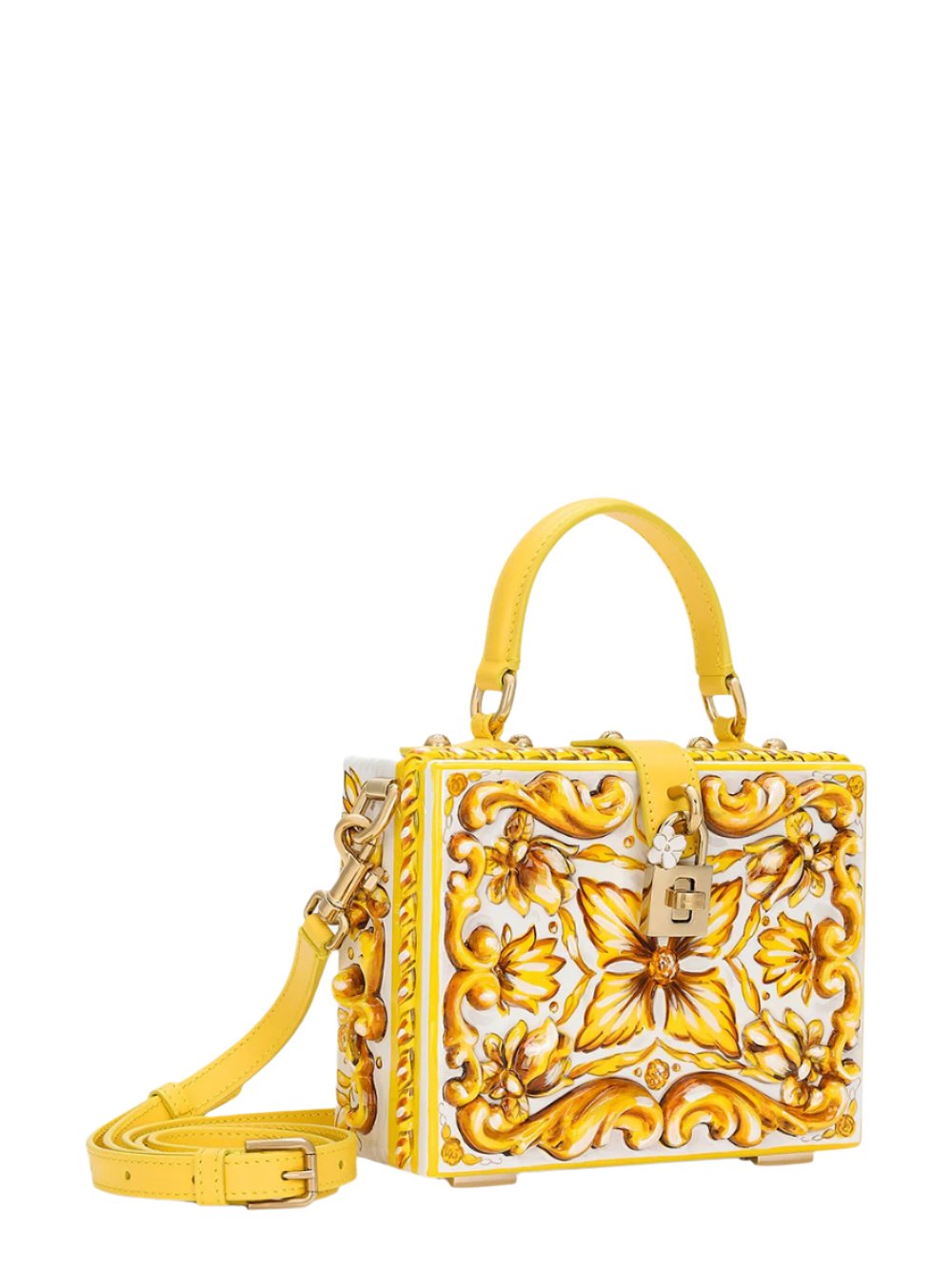 Dolce & Gabbana Box Handbag in Yellow/White