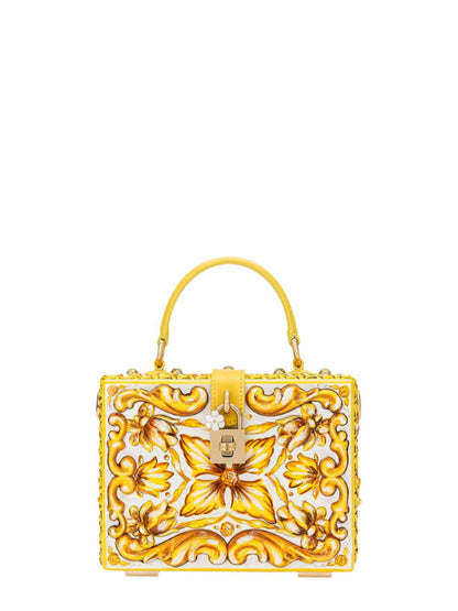 Dolce & Gabbana Box Handbag in Yellow/White