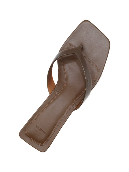 Vince San Juan Jelly Heeled Thong Sandal in Saddle