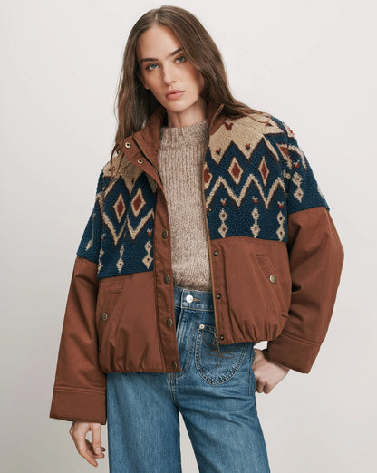 Veronica Beard Knoll Sherpa Jacket in Deep Ochre