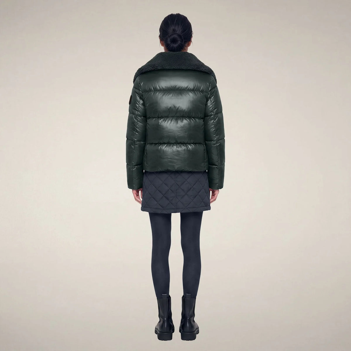 Save The Ducks Moma Puffer Jacket in Nori Green