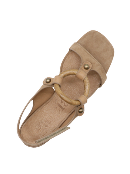 Pedro Garcia Elba in Beige Plush Suede-Oak