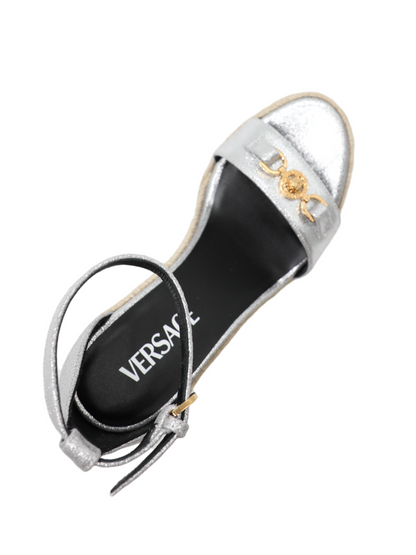 Versace Espadrilles T.120 Calf Leather in Silver/Versace Gold