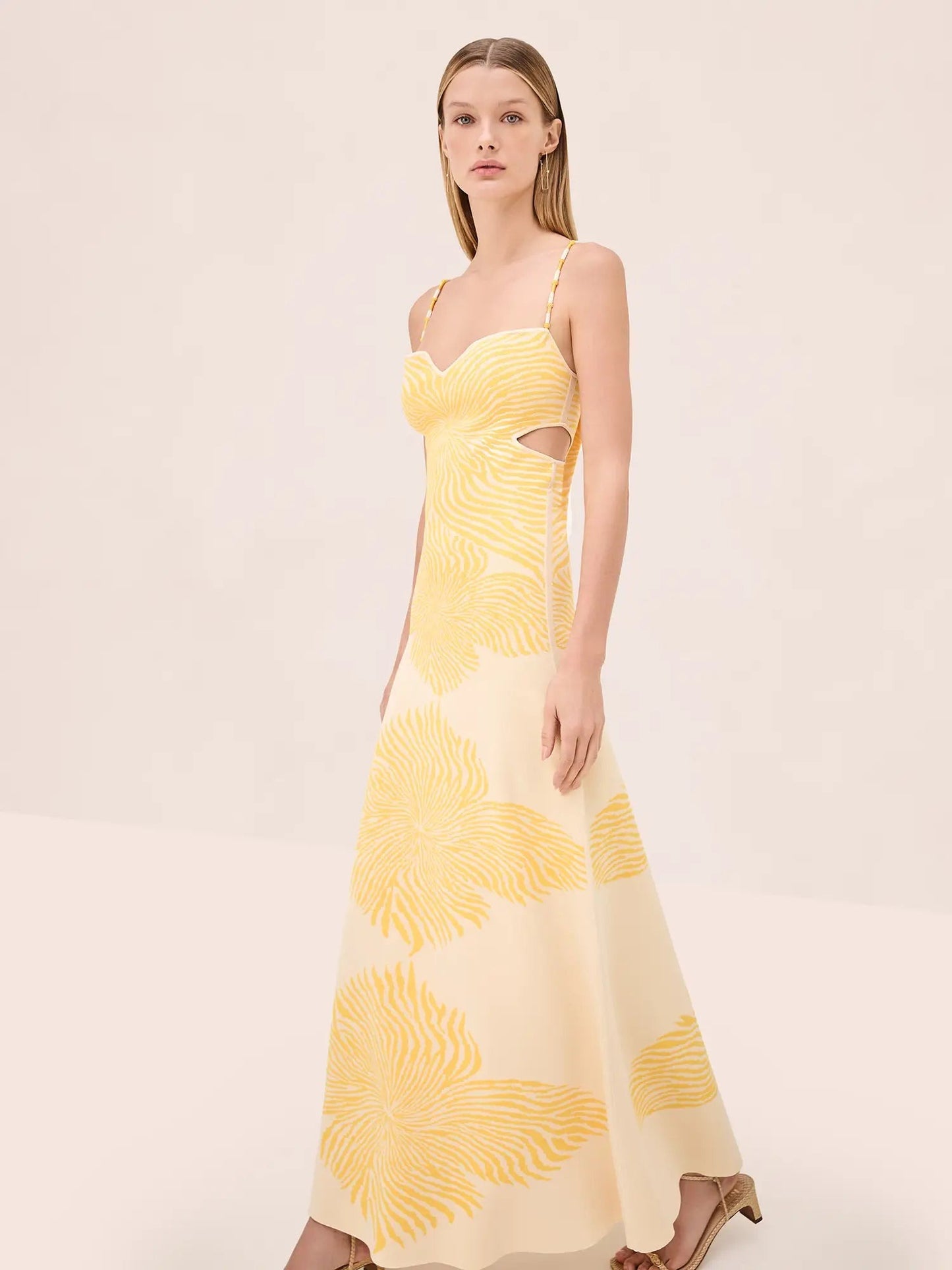 Alexis Rayana Midi Dress in Yellow Bloom