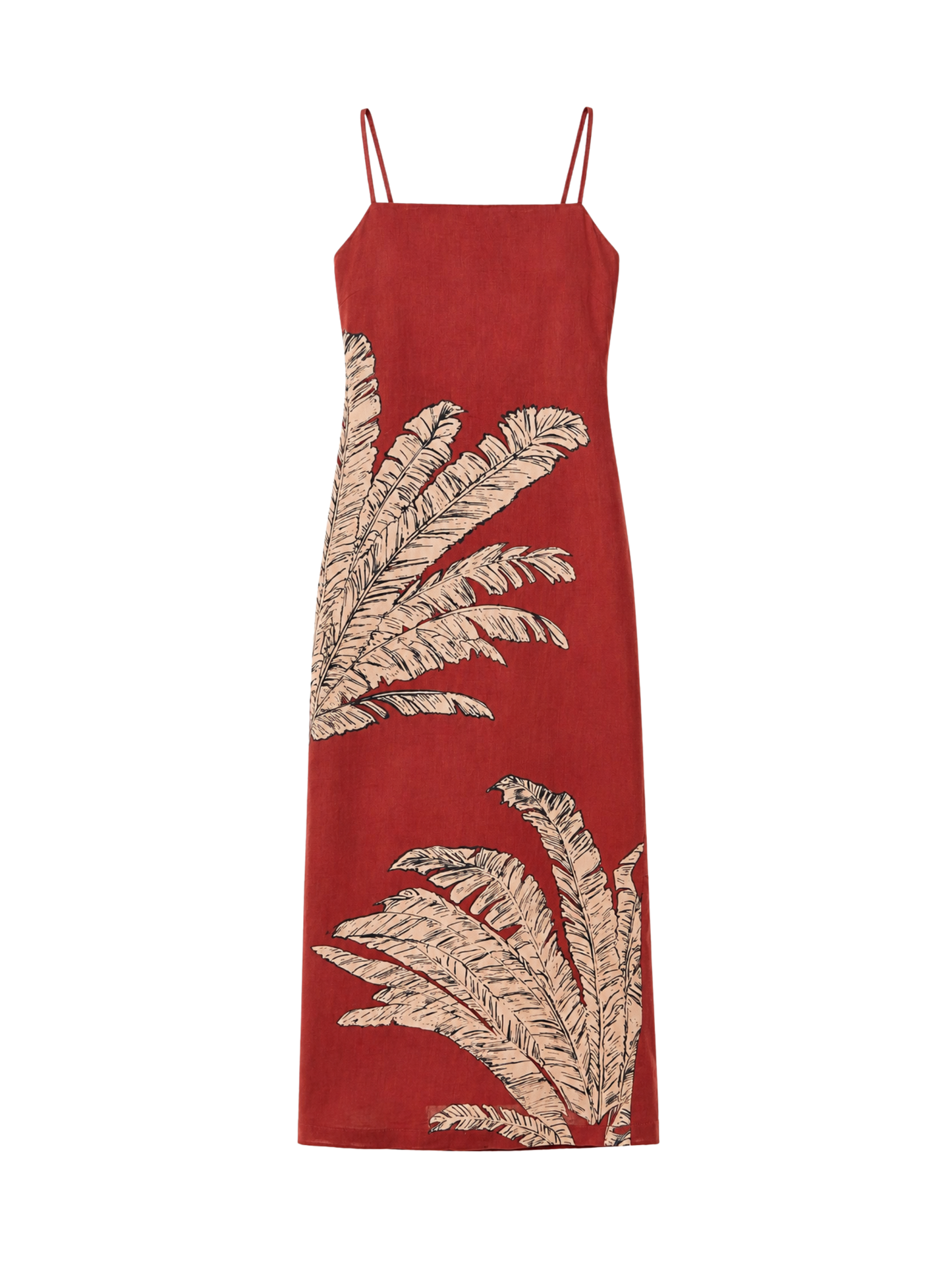 Hemant and Nandita Strappy Midi Dress in Terracotta