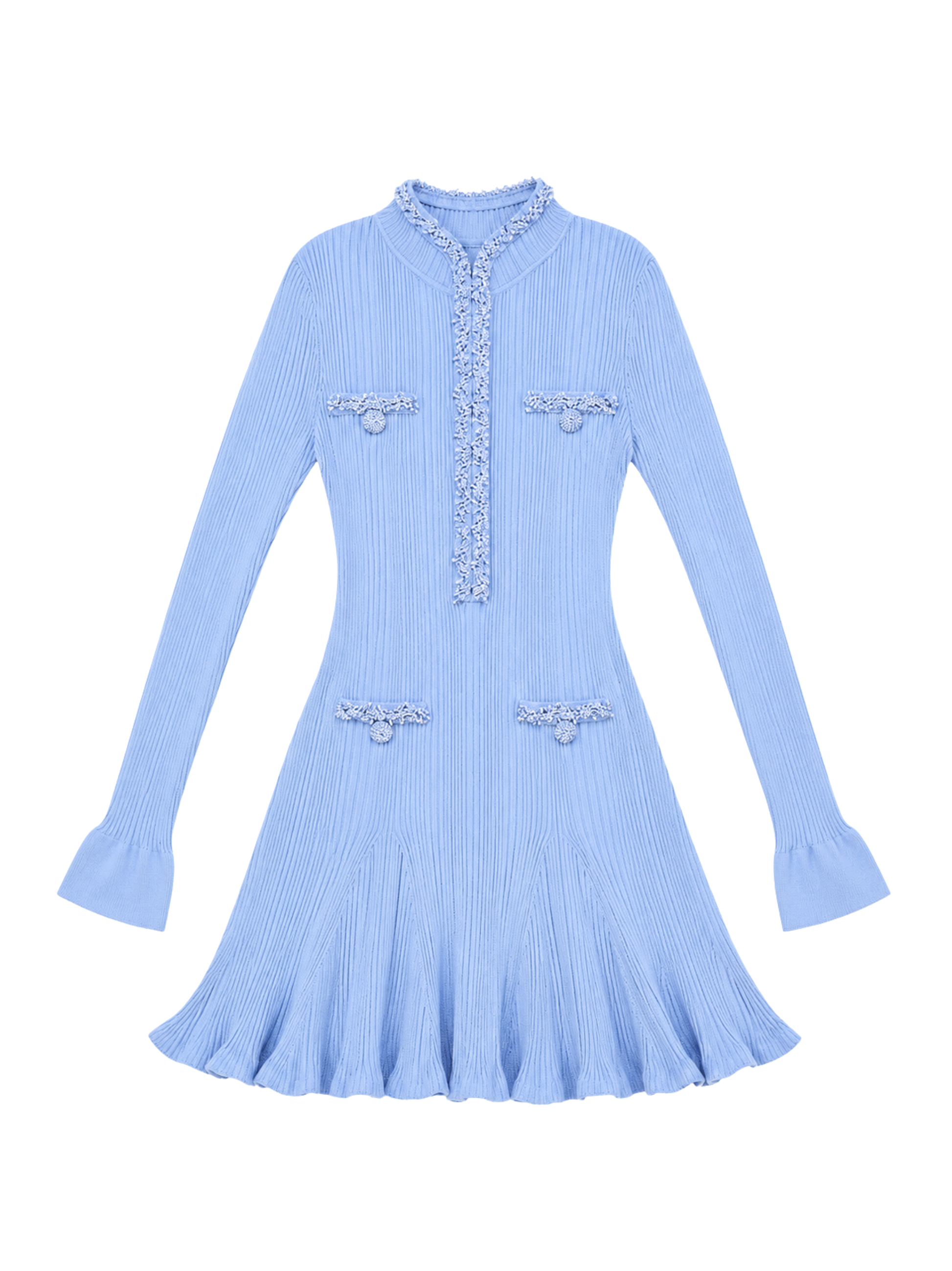 pearl trimmed knit dress Pearl Trim Knit Mini Dress