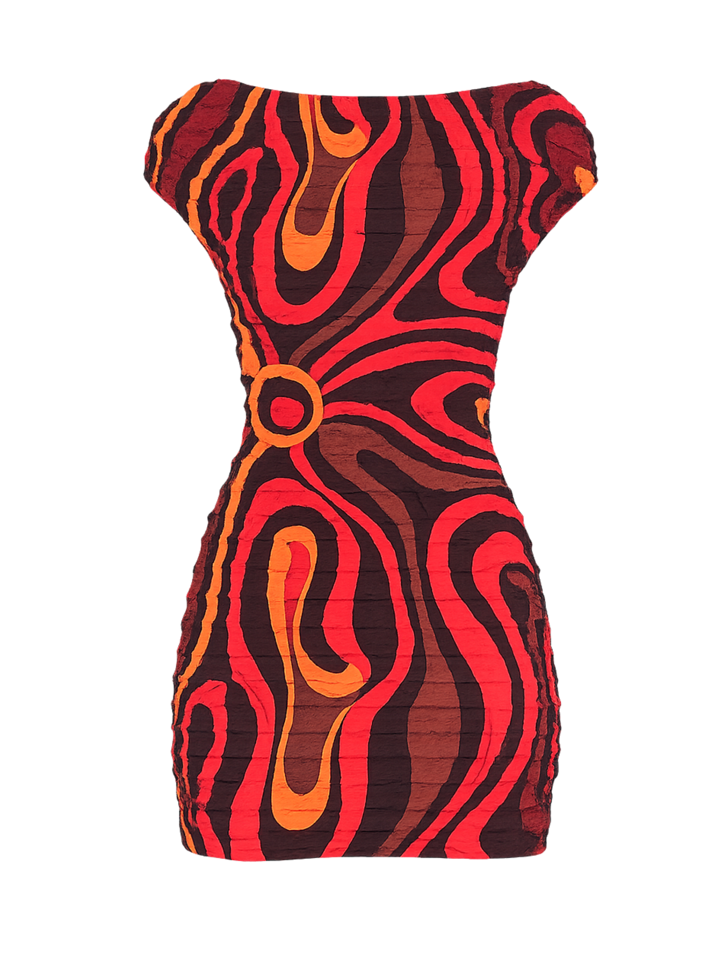 Pucci Marmo Print Shibori Dress in Orange Black