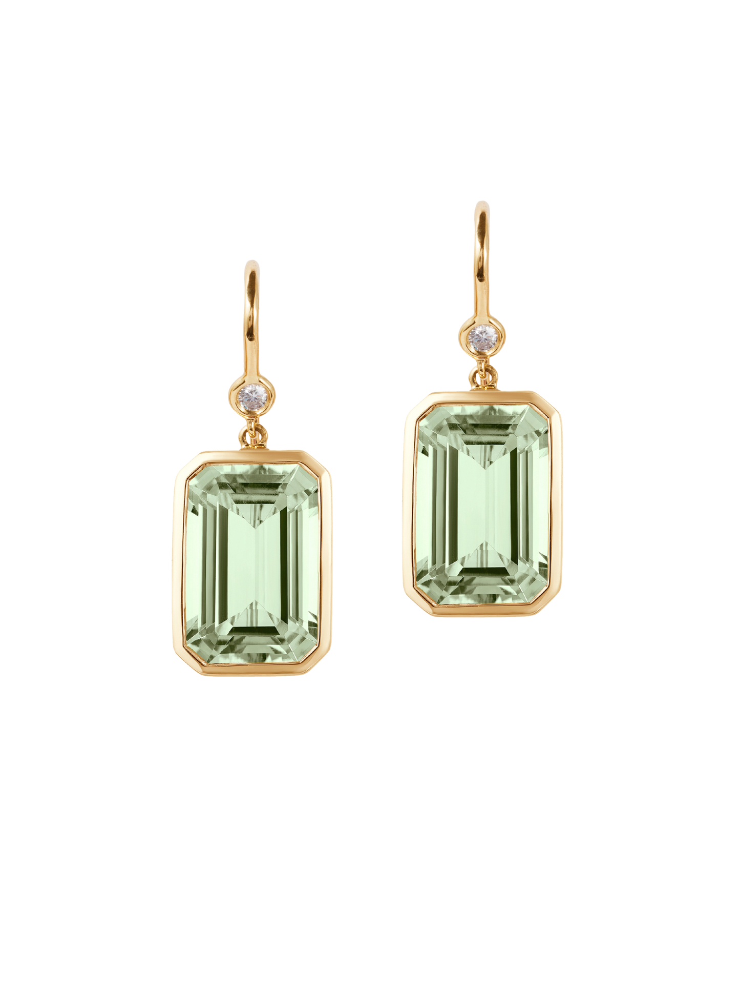 Goshwara The Gossip Collection Emerald Cut Earrings in Prasiolite
