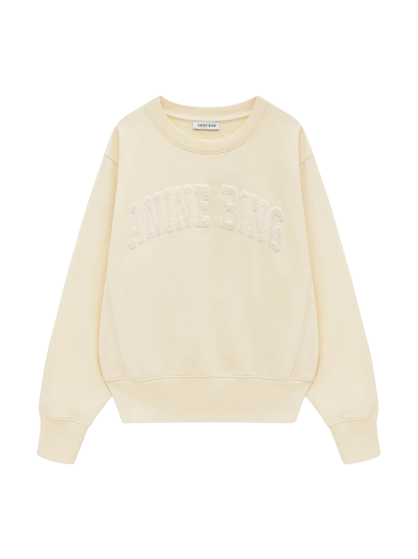 Anine Bing Harry Shrunken Sweatshirt in Butter Yellow