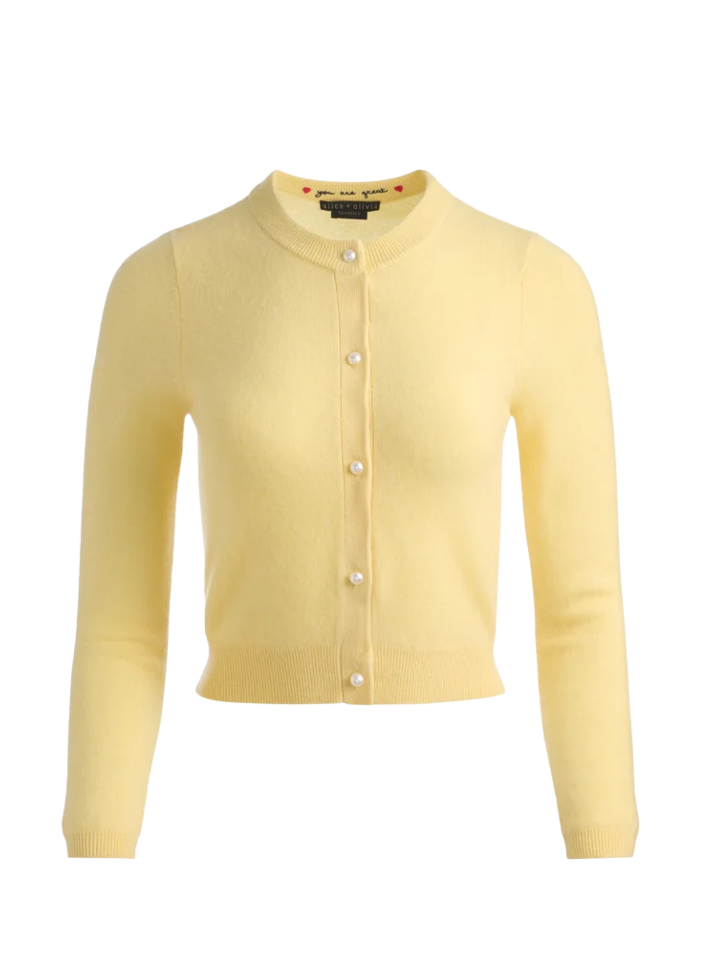 Alice + Olivia Dollie Cashmere Cardigan in Butter