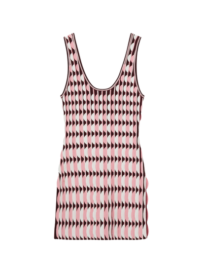 Simkhai Lorien Scalloped Knit Mini Dress in Dusty Rose Multi
