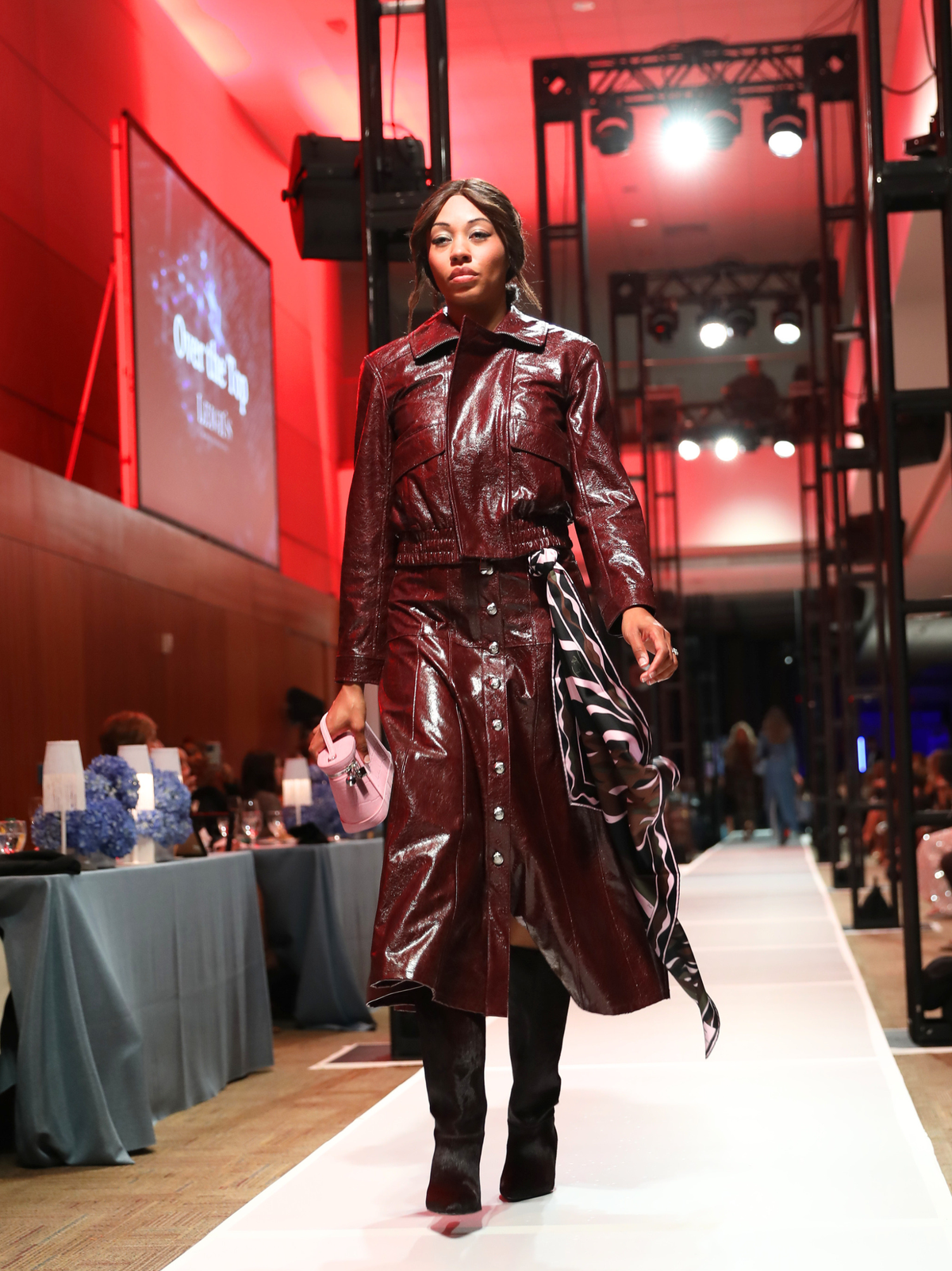 Cinq à Sept Tumbled Vegan Leather Veena Skirt in Black Cherry