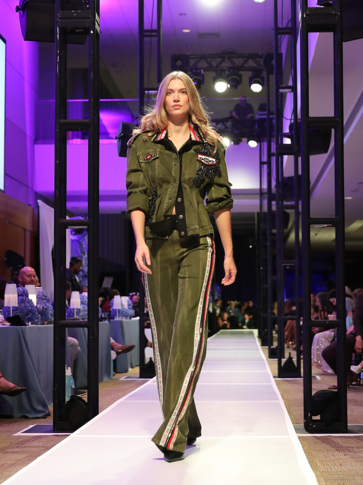 Hellessy Lou Jacket in Olive Distress Wash/Black