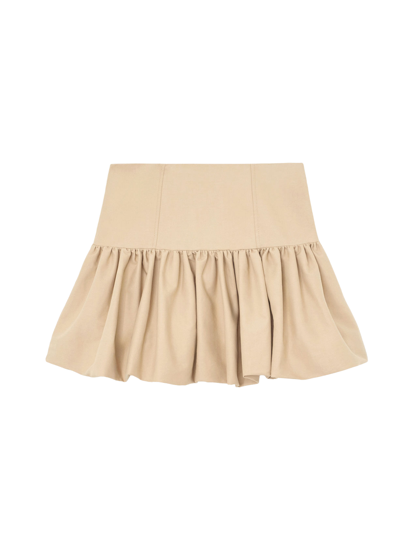 Ganni Double Cotton Mini Skirt in Warm Sand