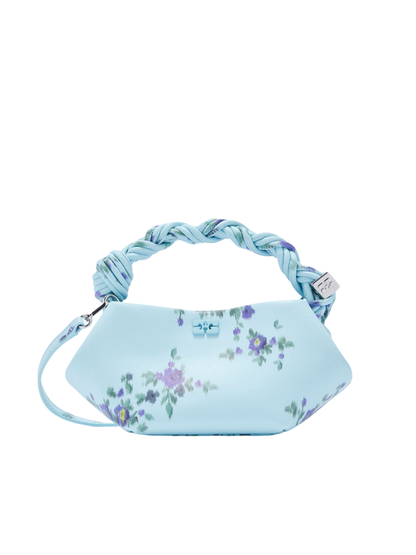 Ganni Mini Bou Bag in Printed Blue in Iced Aqua