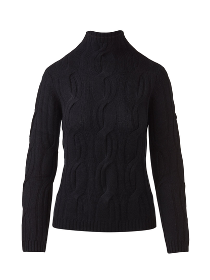 Kinross Cashmere Luxe Cable Funnel Sweater (More Colors)