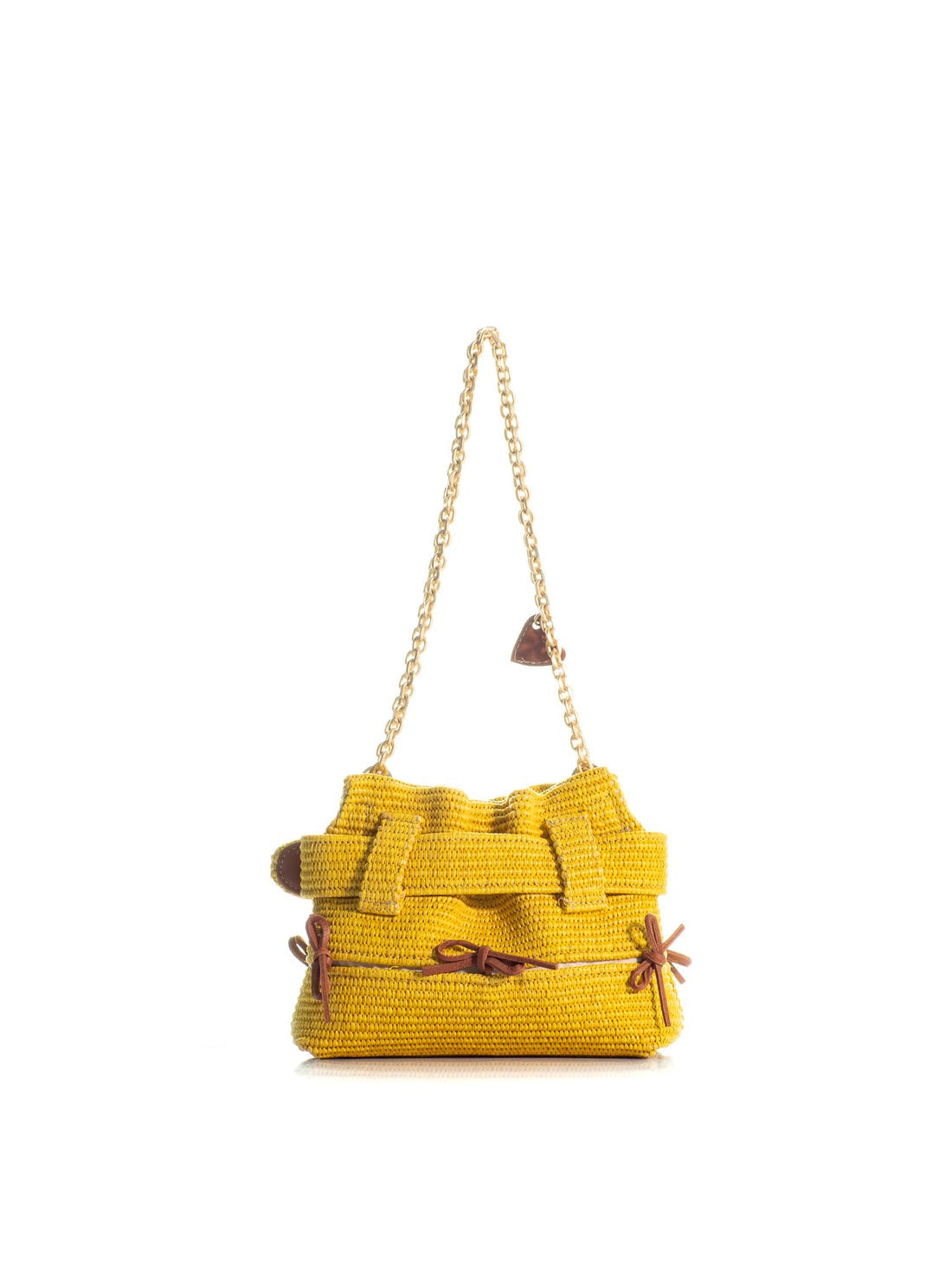 Kooreloo The Bow Pepper Mini Bag in Raffia Yellow