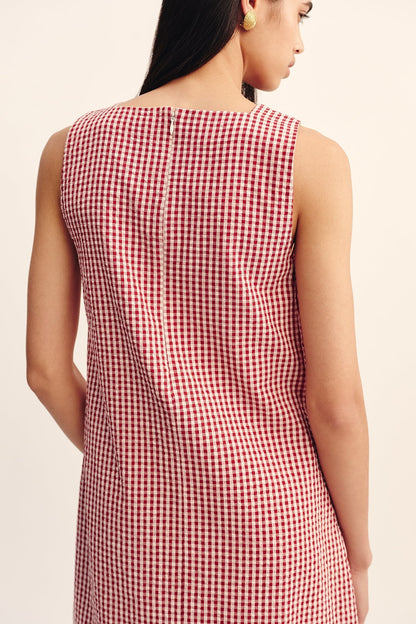 Posse Emma Shift Mini Dress in Red Gingham