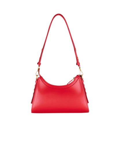 Balmain B-Buzz Hobo-Calfskin Hobo Bag in Rouge