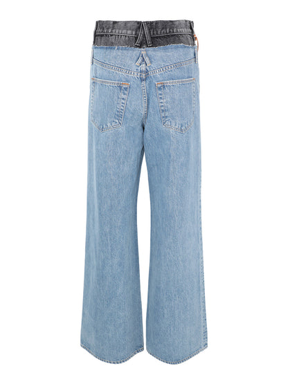 SLVRLAKE Re-Work Eva Double Waistband Jeans in Pacific Moon Blue