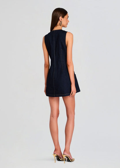 Retrofête Hanna Dress in Indigo Rinse