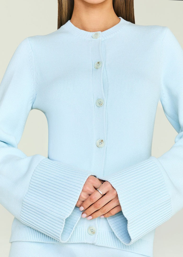 SEROYA Tira Knit Cardigan in Arctic Blue