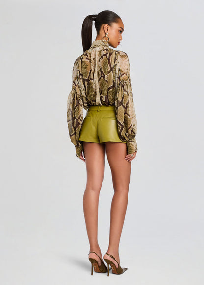 Retrofête Maika Chiffon Blouse in Snakeskin