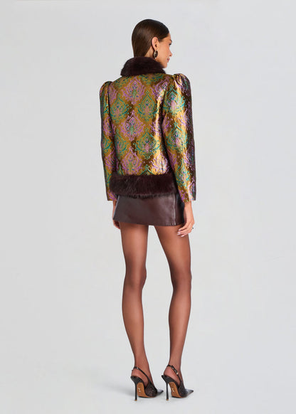 Retrofête Delphira Brocade Jacket in Met Ochre Damask