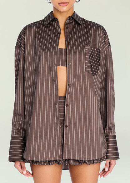SEROYA Kiera Top in Slate Brown/Egg