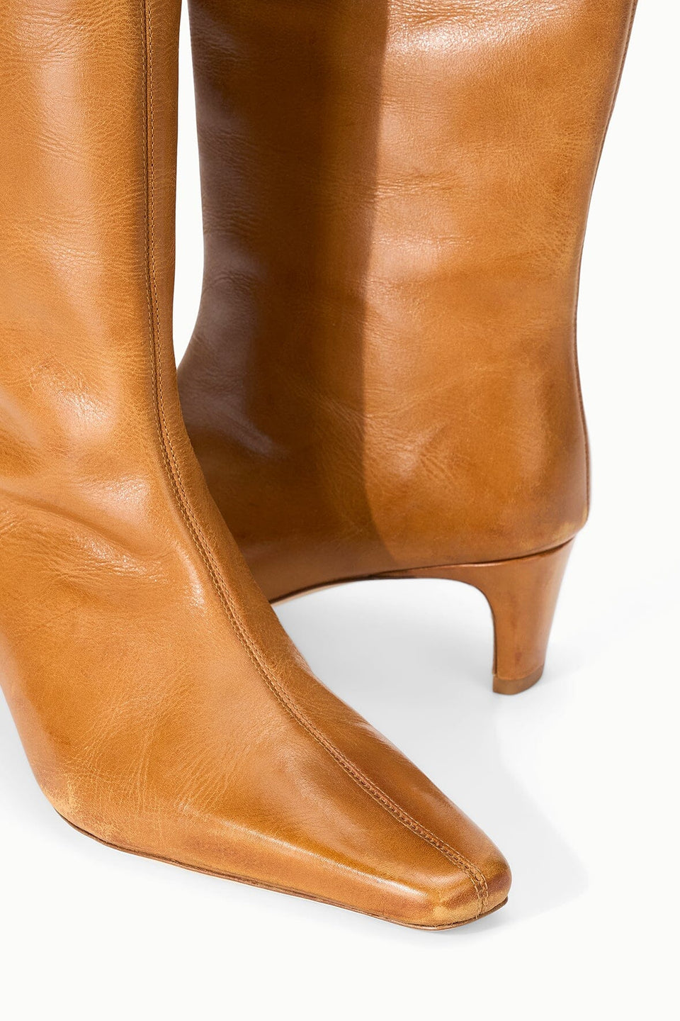 Staud Wally Boot in Cashew Distressed