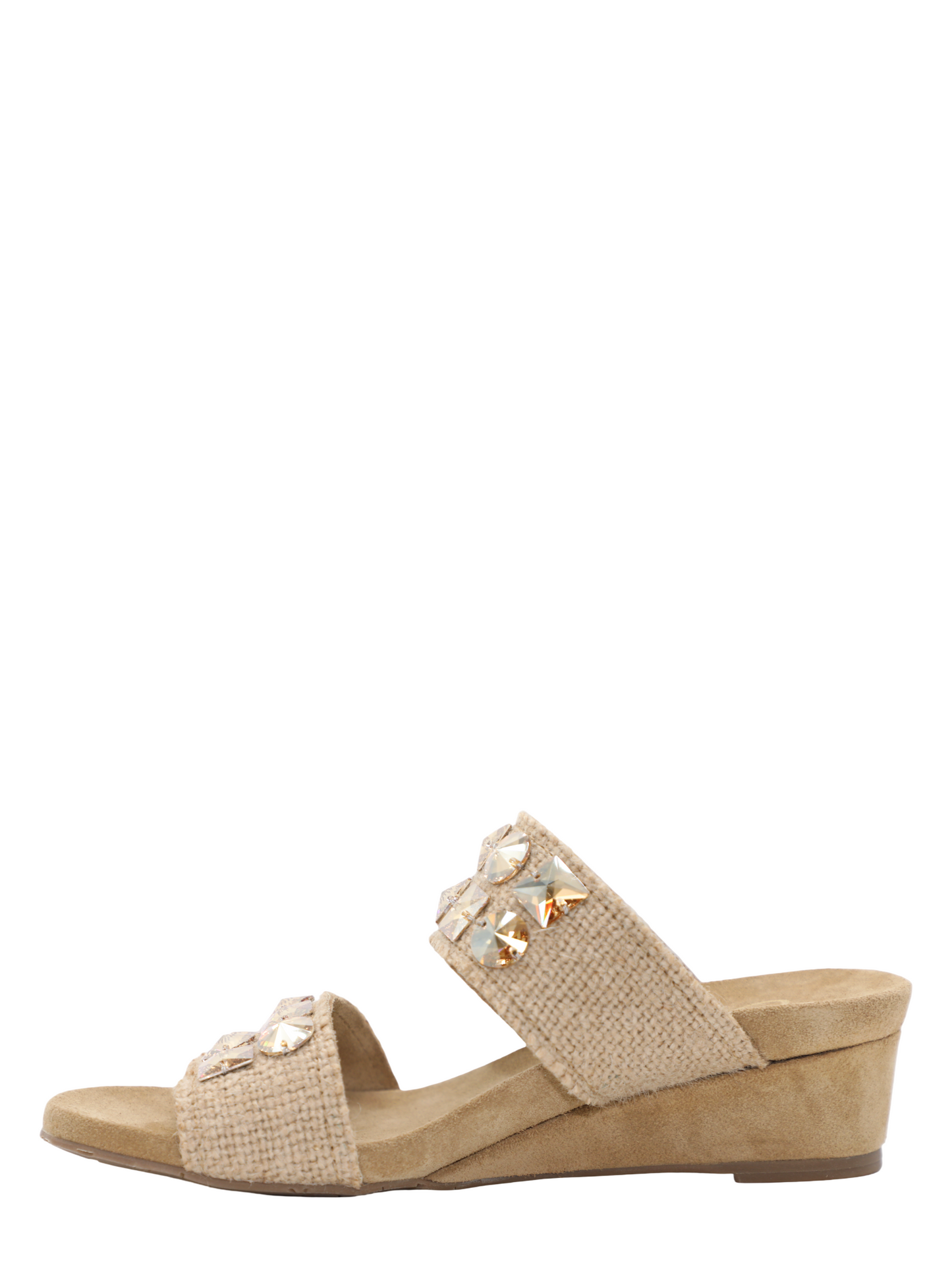 Pedro Garcia Wendy Mule Sandal in Natural Burlap-Golden