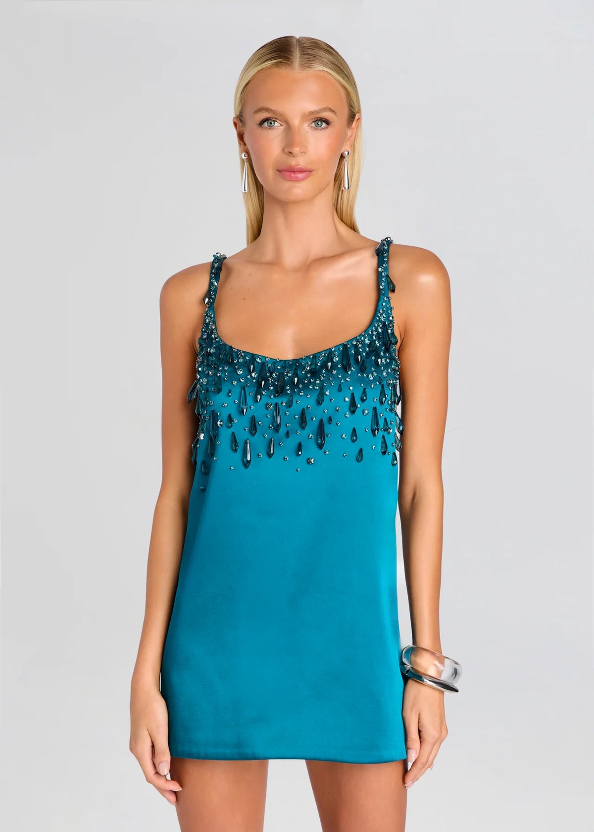 Retrofête Jinori Crystal Dress in Sarcelle