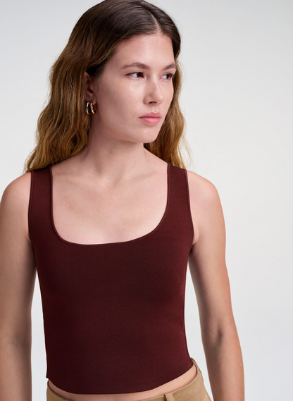 ALC Farrah Compact Knit Tank in Marron