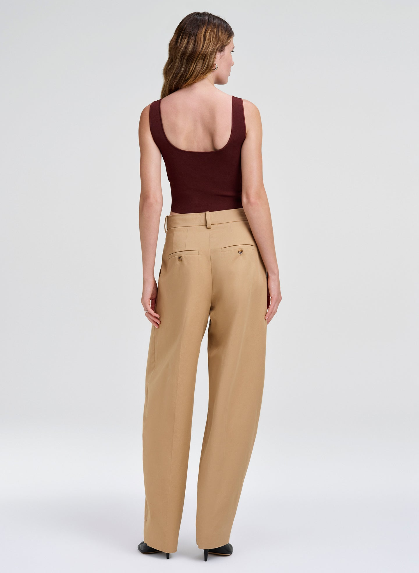 ALC Farrah Compact Knit Tank in Marron